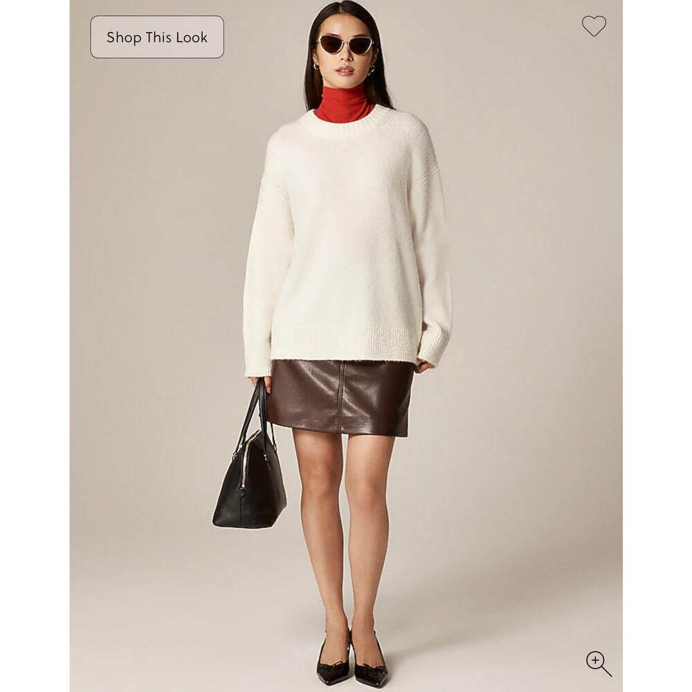 J. Crew Relaxed Crewneck Pullover Heather Ivory NWT size XS